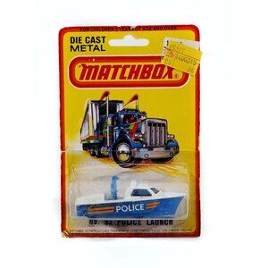 Matchbox Police Launch / 1980 / #52 / Rare Variation With No Horns